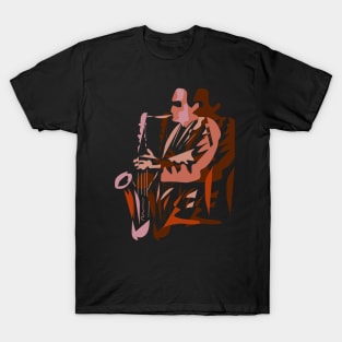 Saxophone Musician Modern Art Style T-Shirt